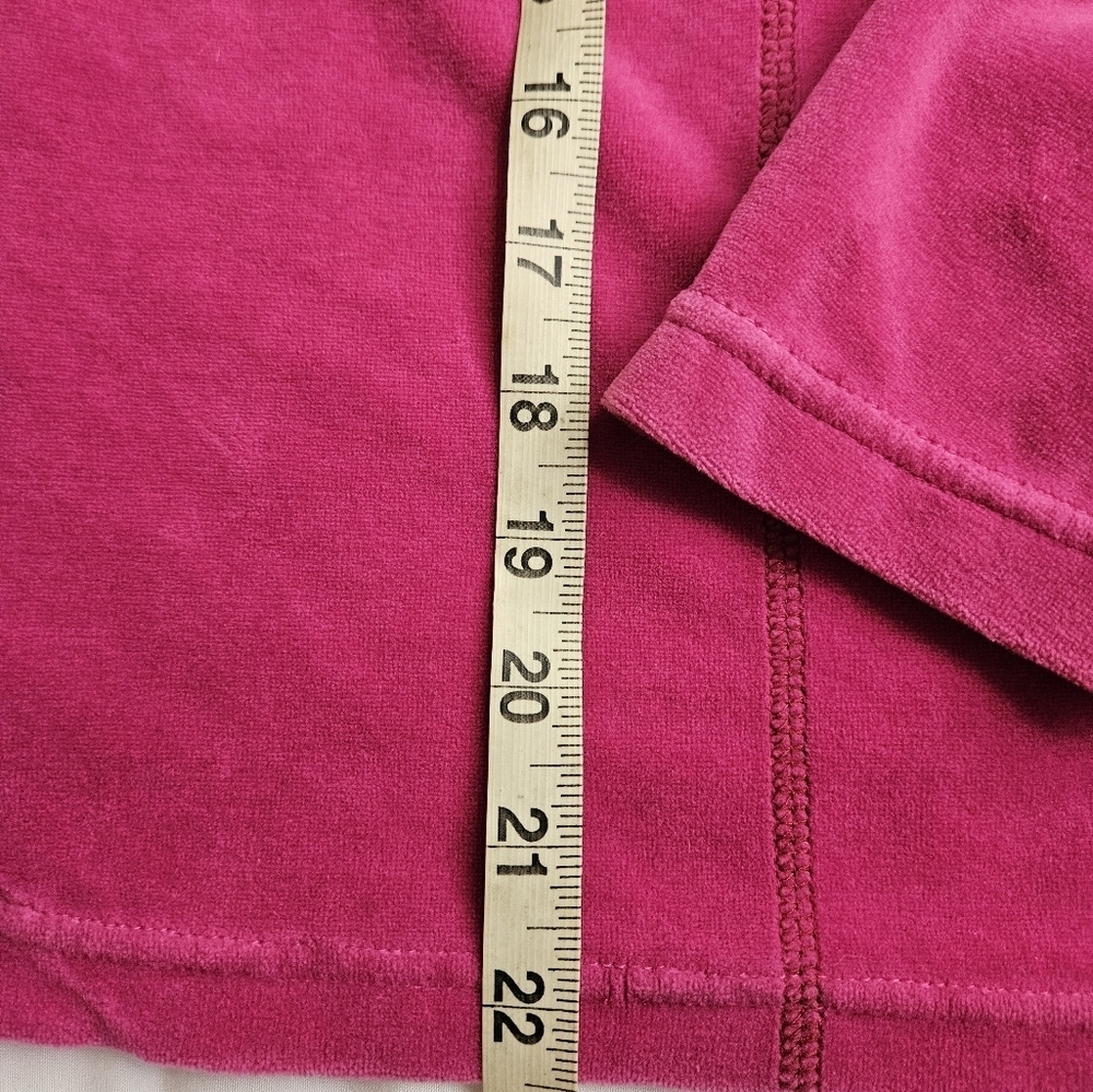 Erika Girls Bright Pink Velour Feel Full Zipper Long Sleeve Hoodie Size Large - Picture 9 of 10